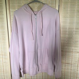 Pink Zip Up Hoodie Sweatshirt